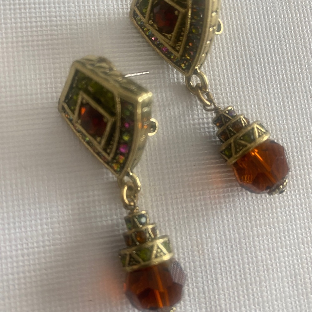 Heidi Daus Gold-tone and Crystal Earrings - Picture 3 of 5